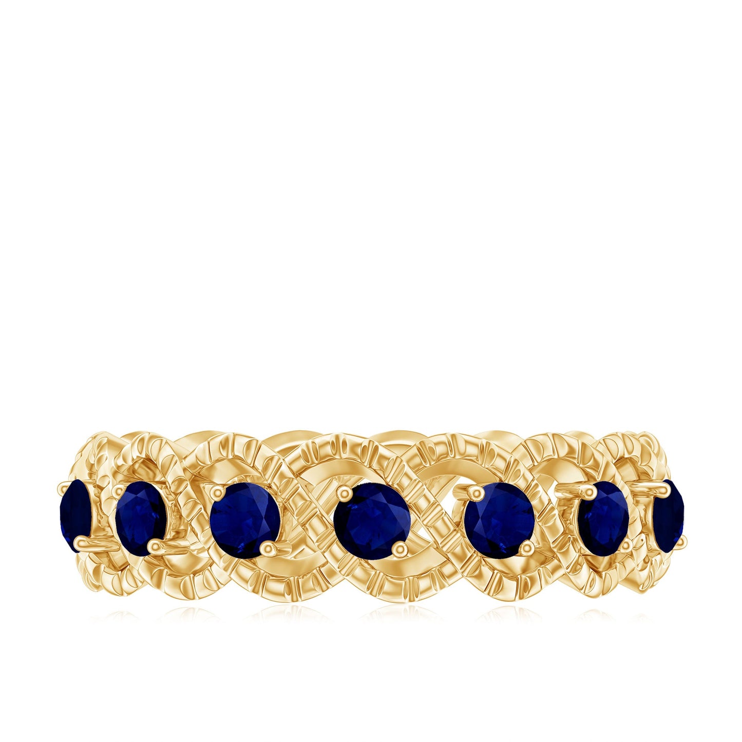 Natural Blue Sapphire Infinity Band For Anniversary