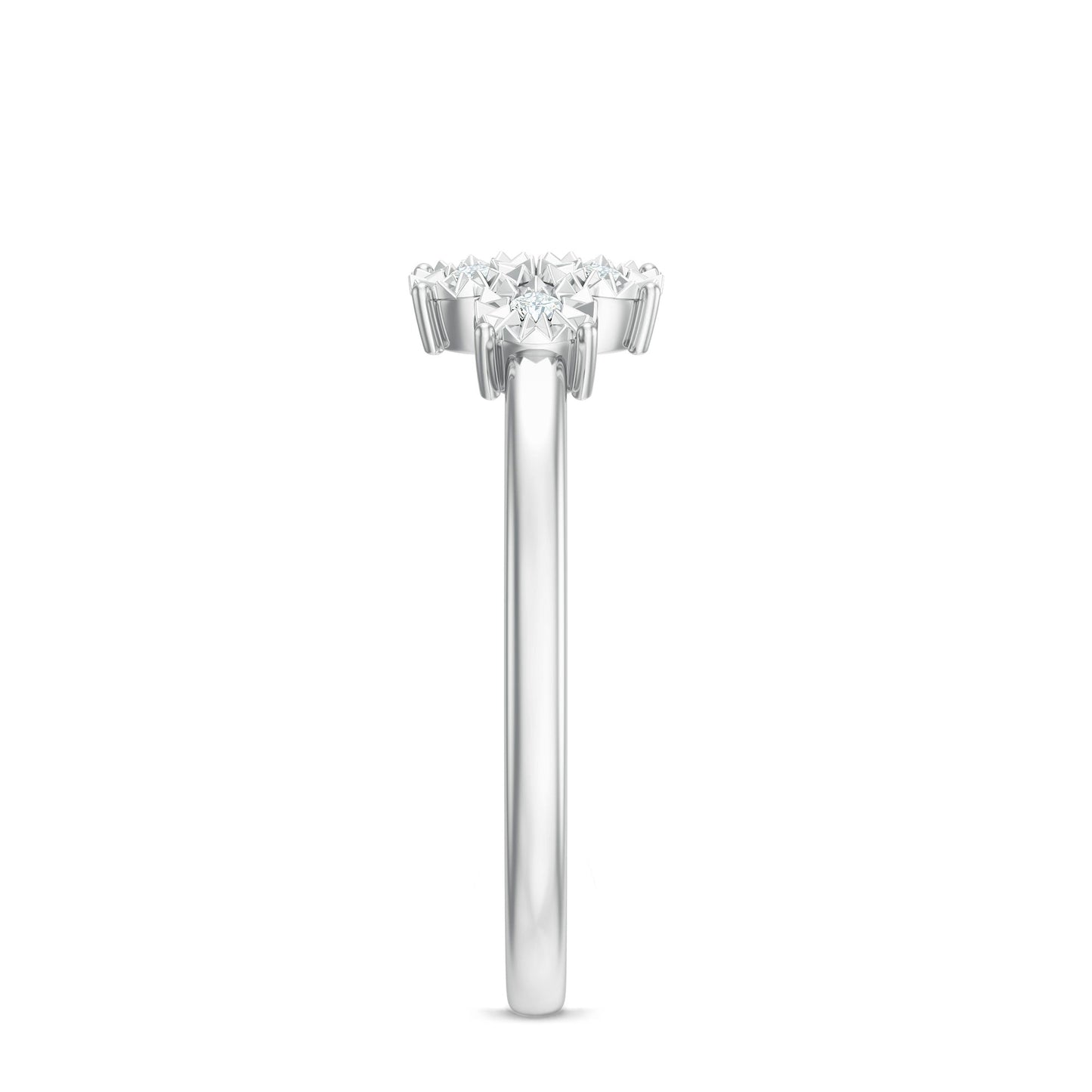 Natural Diamond Cluster Promise Ring for Women
