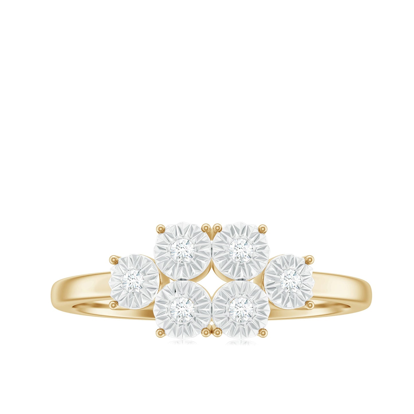 Natural Diamond Cluster Promise Ring for Women