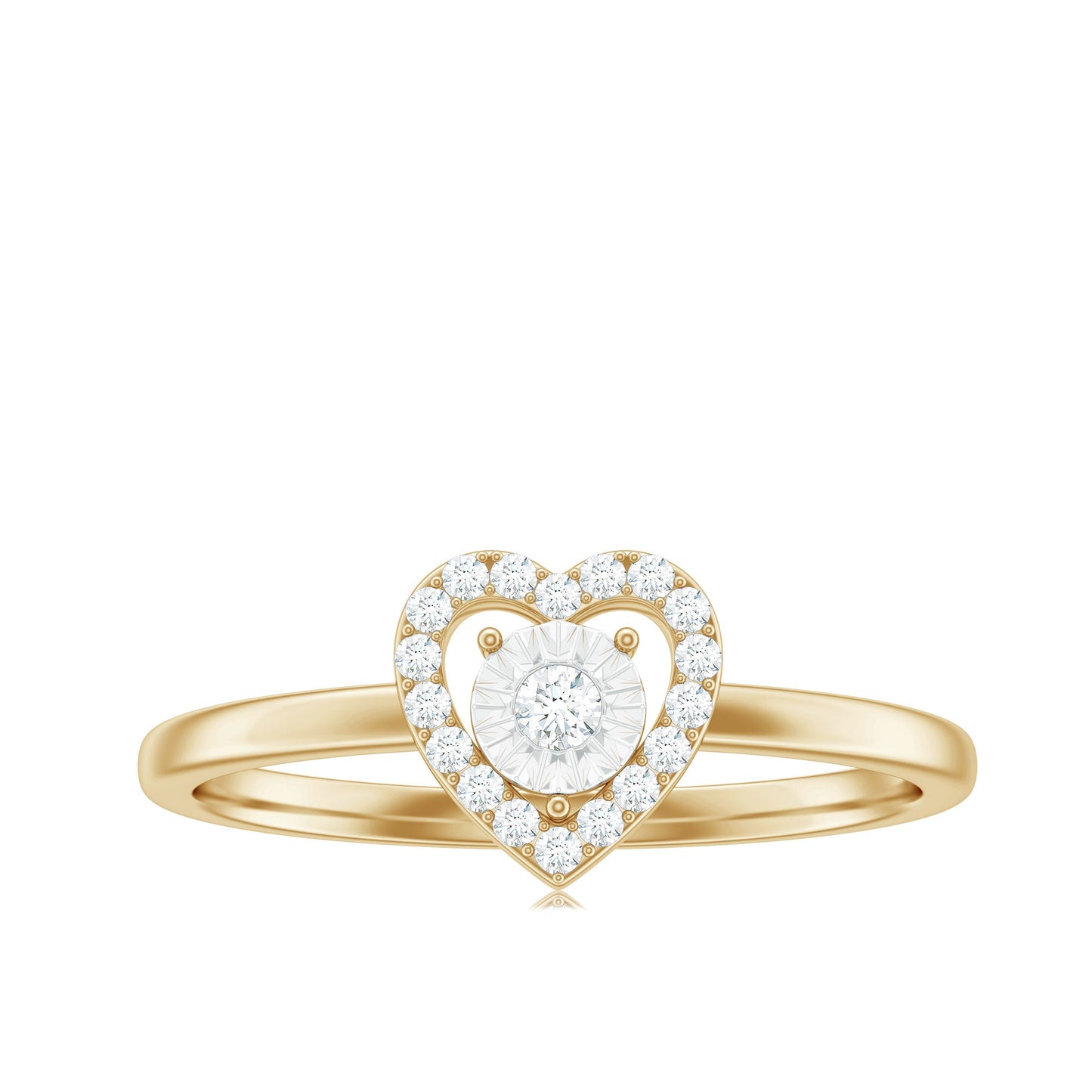 Certified Real Diamond Heart Promise Ring