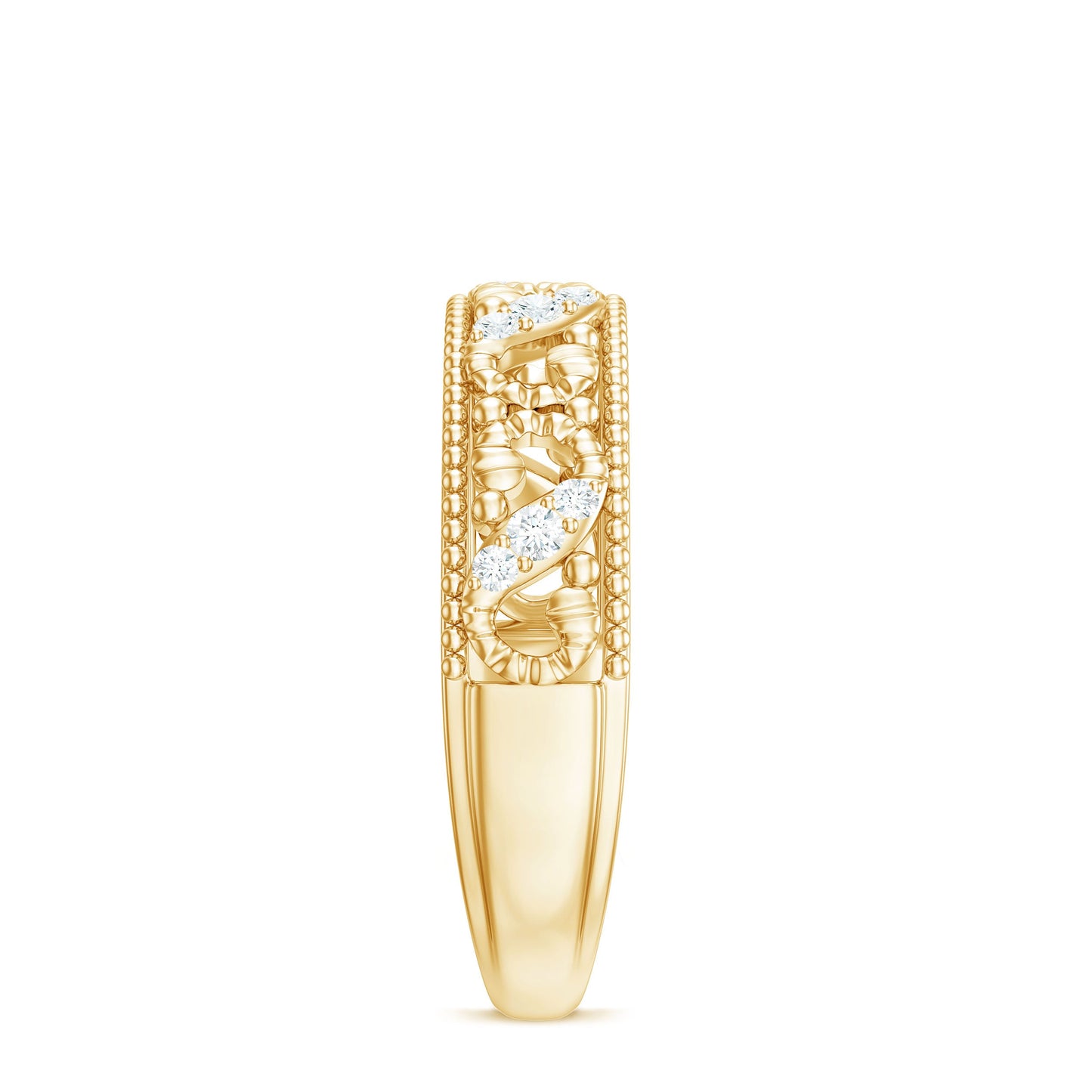 Vintage Looking Diamond Band Ring for Women