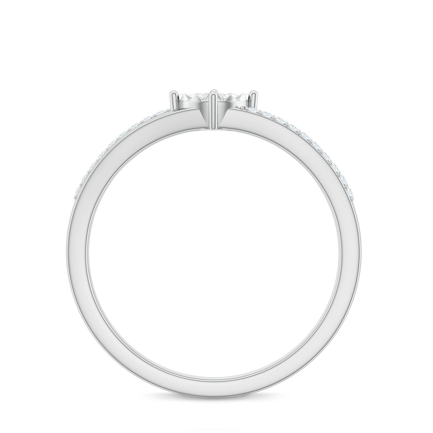 Natural Diamond Engagement Ring with Split Shank