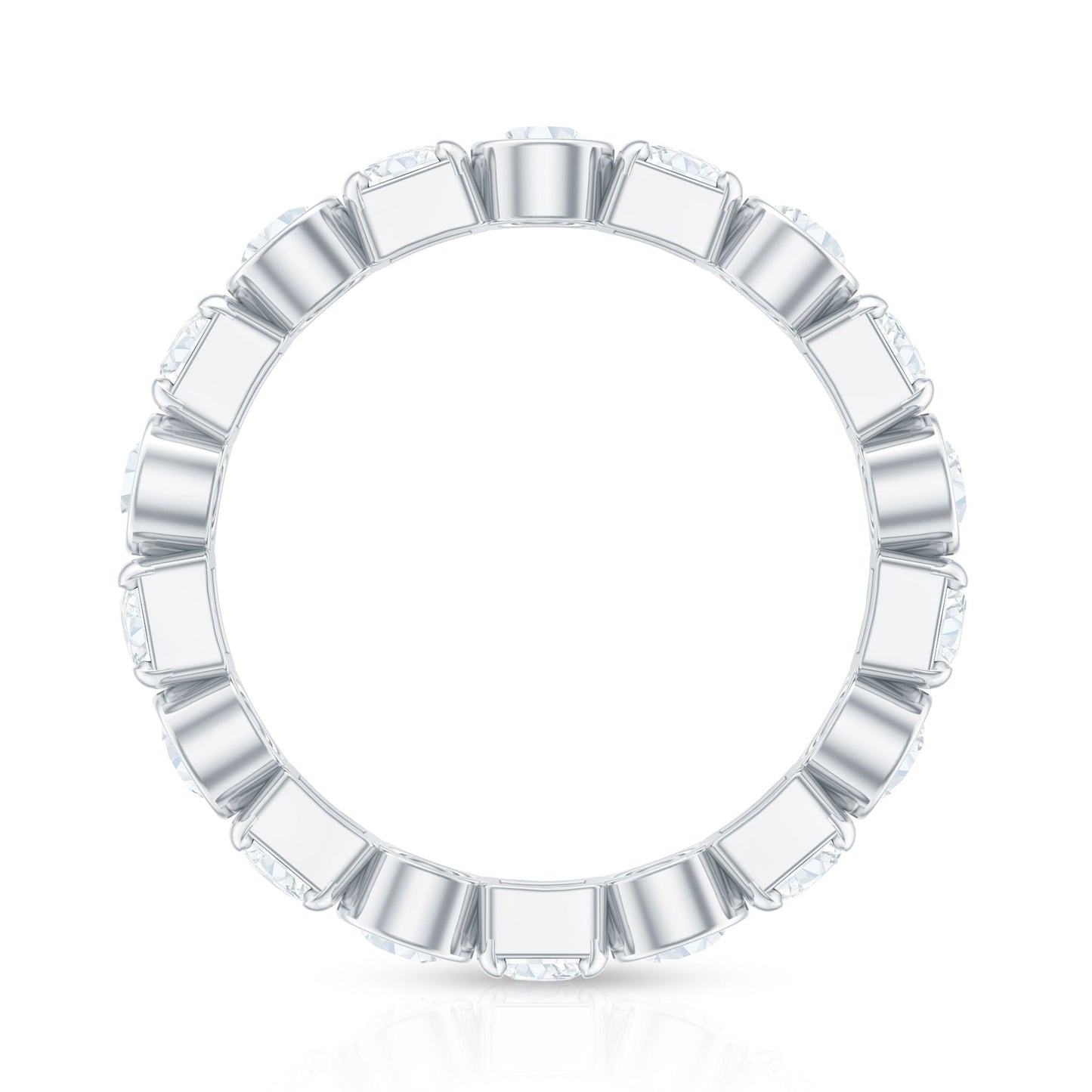 Round Moissanite Eternity Wedding Band with Certificate
