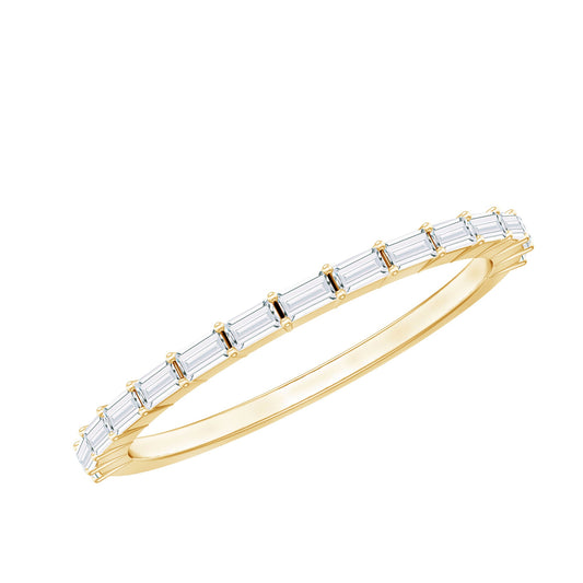 Baguette Shape Moissanite Half Eternity Stackable Ring