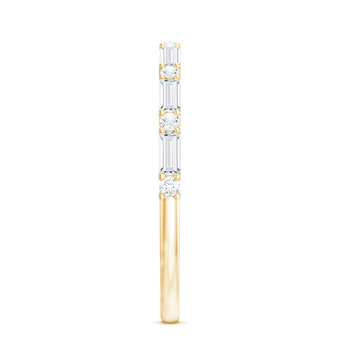 Minimalist Moissanite Stackable Wedding Ring for Women