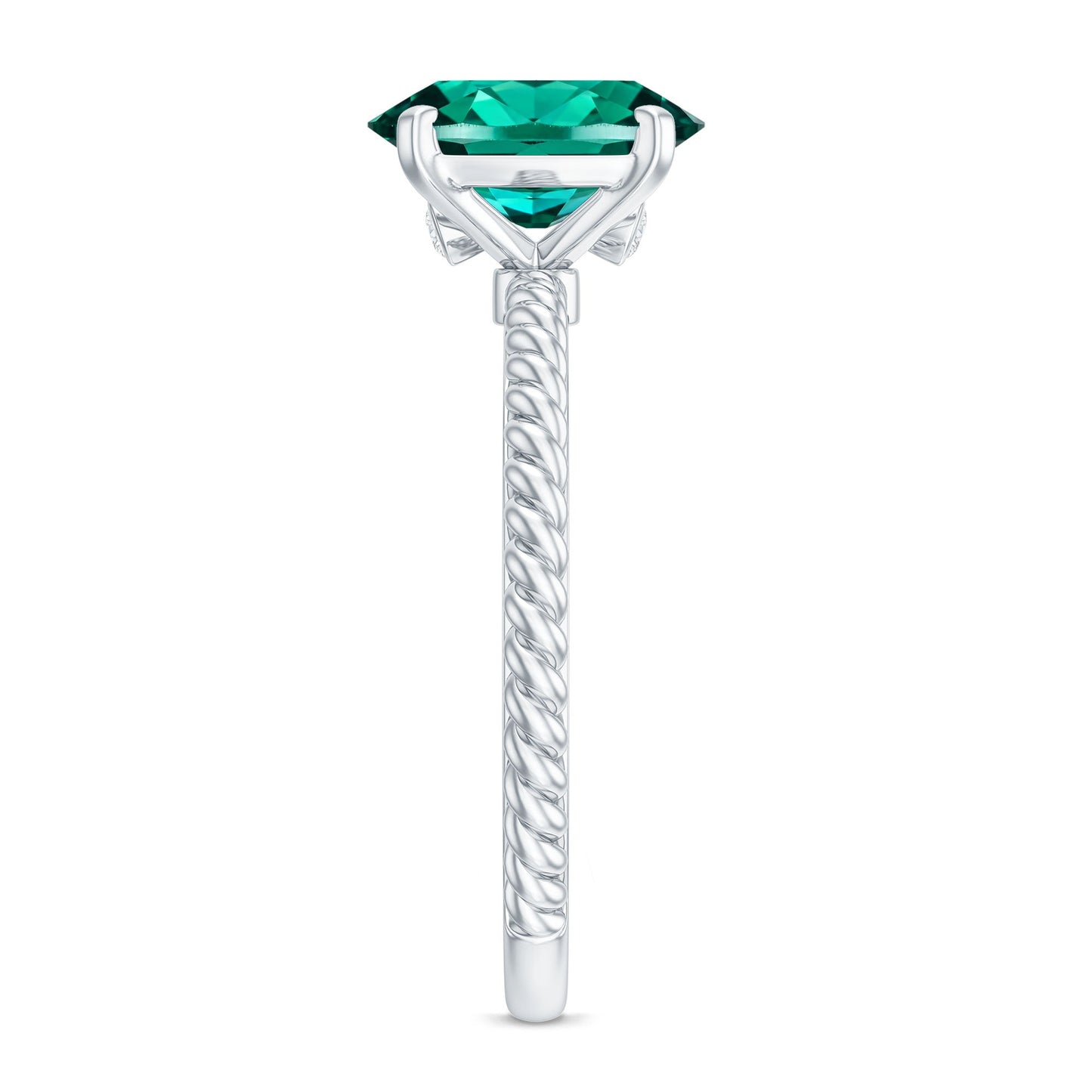Certified 3 Carat Oval Lab Grown Emerald Ring for Engagement
