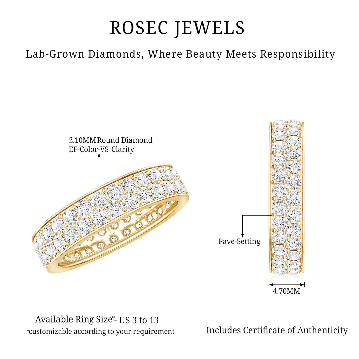Certified Lab Grown Diamond Wedding Band For Women