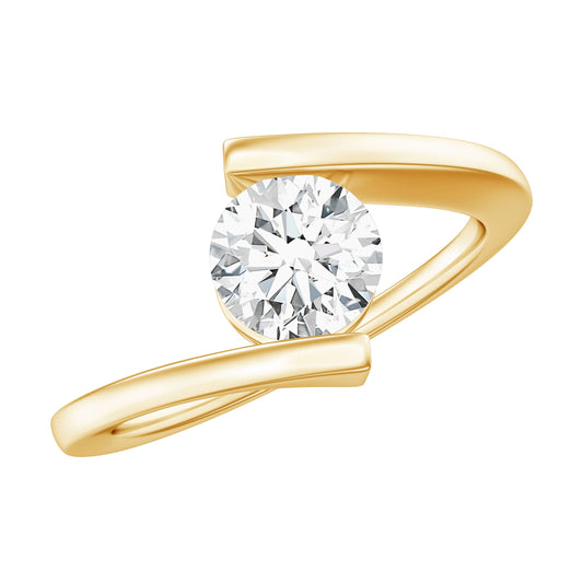 Certified 0.9 Carat Lab Grown Diamond Tension Setting Engagement Ring
