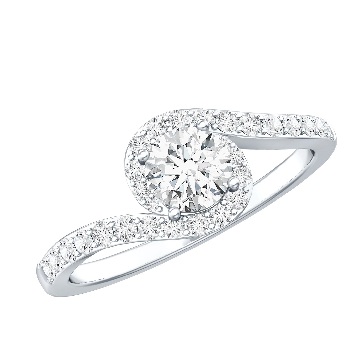 Certified 0.4 Carat Lab Grown Diamond Bypass Engagement Ring