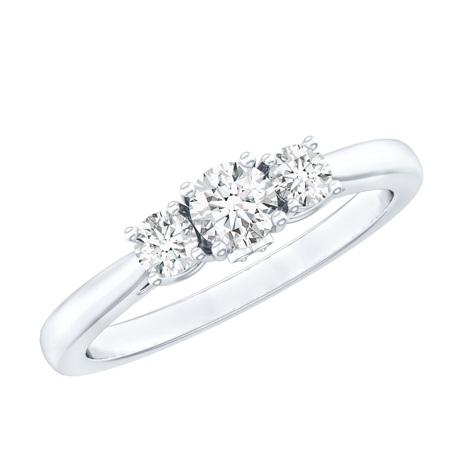 Lab Grown Diamond Minimal 3 Stone Engagement Ring