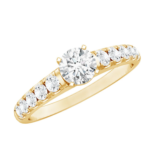 Lab Grown Diamond Classic Engagement Ring With Side Stones