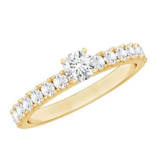 Certified Lab Grown Diamond Engagement Ring with Side Stones
