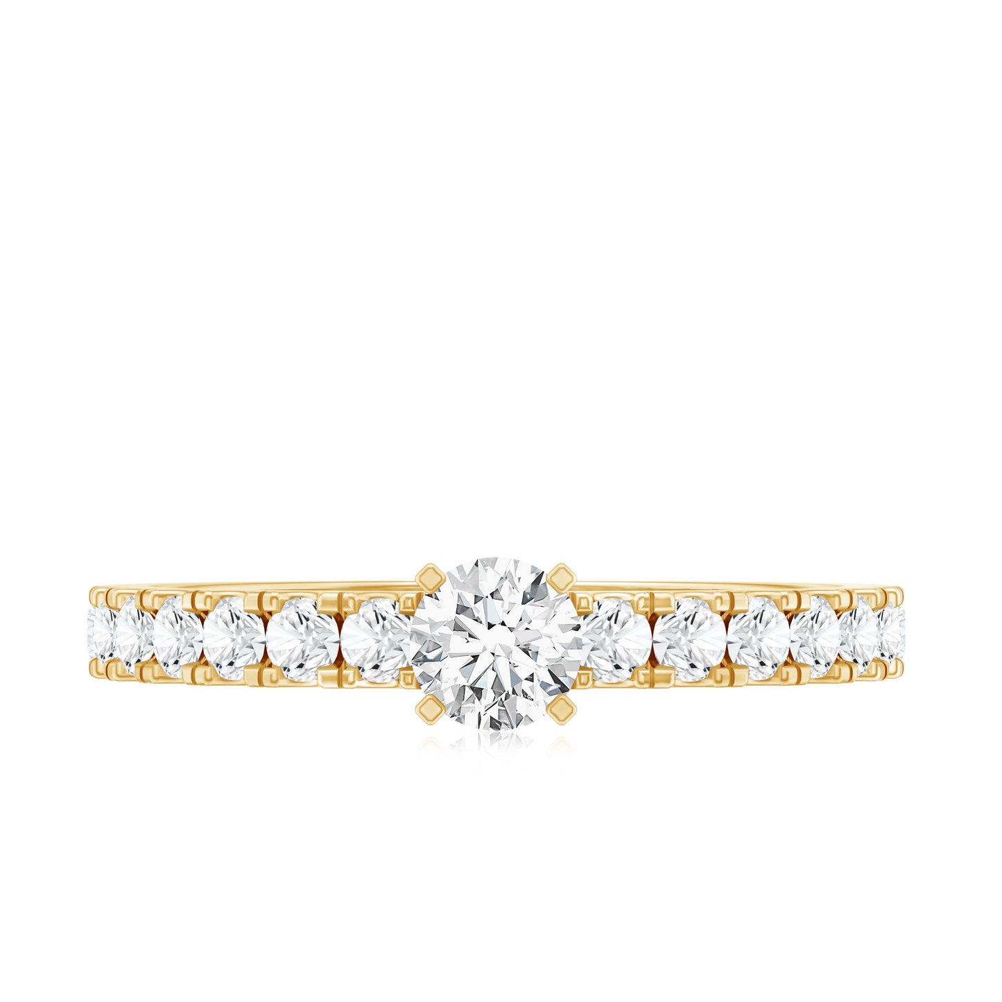 Certified Lab Grown Diamond Engagement Ring with Side Stones