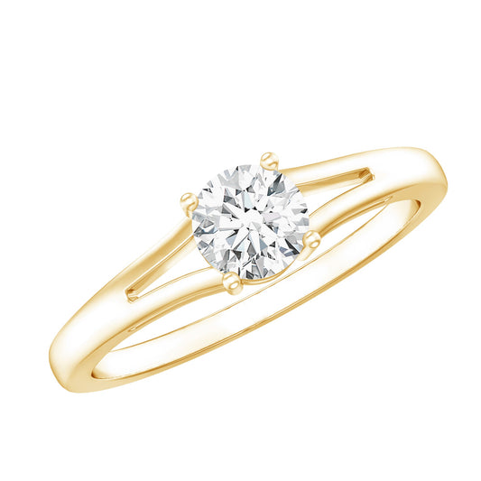 Lab Grown Diamond 5 MM Solitaire Promise Ring With Split Shank
