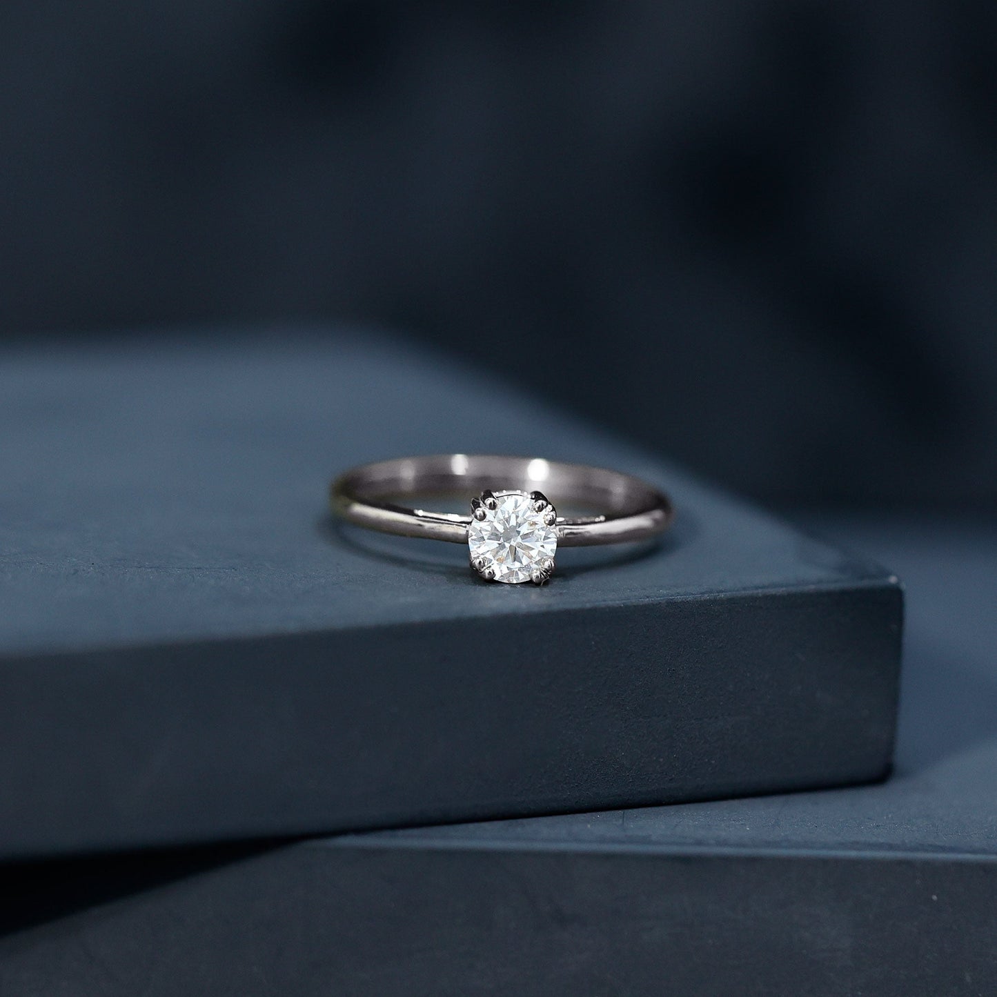 Certified 0.4 Carat Lab Grown Diamond Solitaire Promise Ring For Her