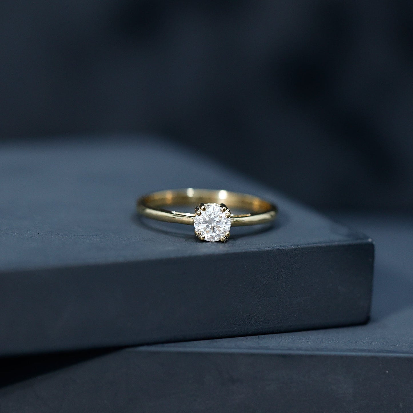Certified 0.4 Carat Lab Grown Diamond Solitaire Promise Ring For Her
