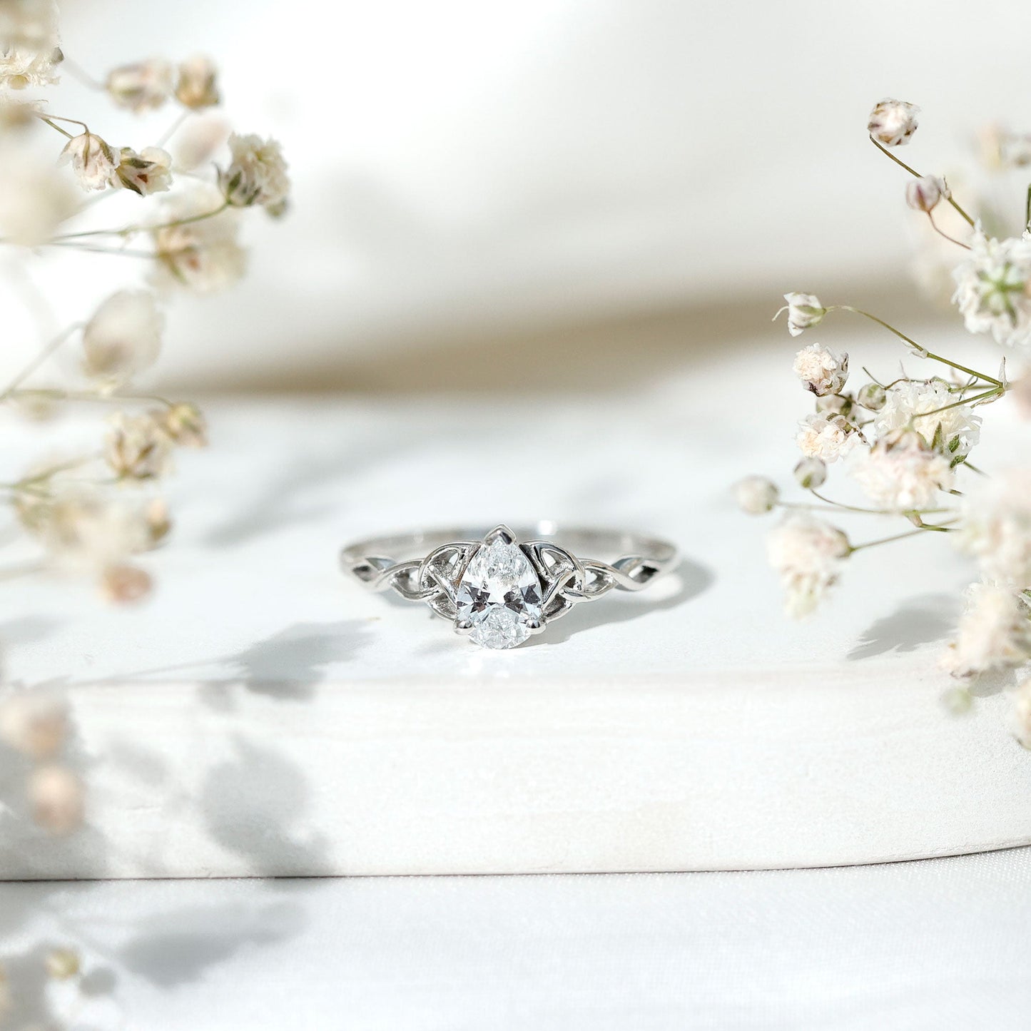 0.6 Carat Lab Grown Diamond Teardrop Solitaire Engagement Ring