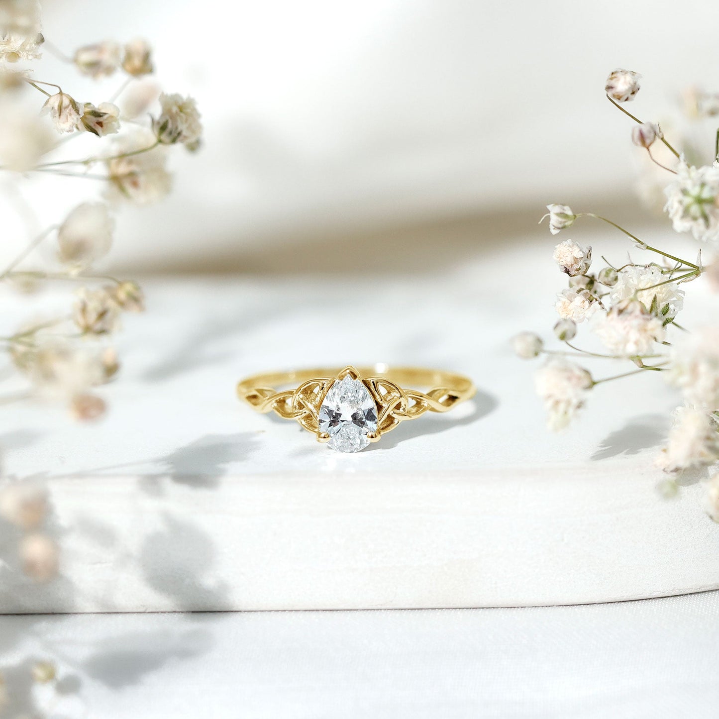 0.6 Carat Lab Grown Diamond Teardrop Solitaire Engagement Ring