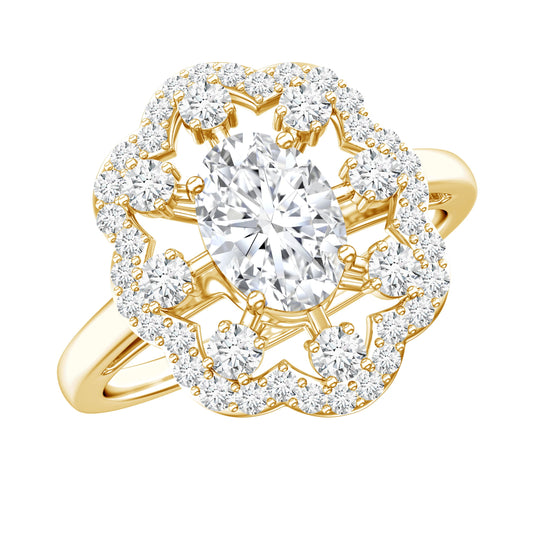 Certified Lab Grown Diamond Statement Engagement Ring