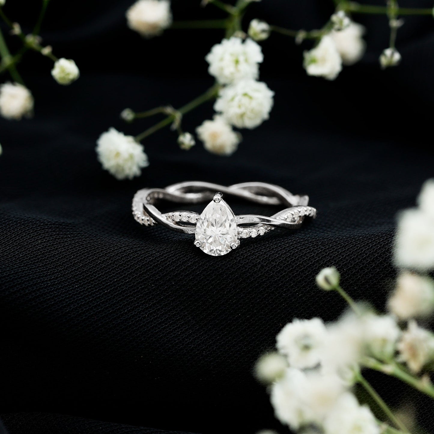 0.6 Carat Lab Grown Diamond Pear Shaped Engagement Ring