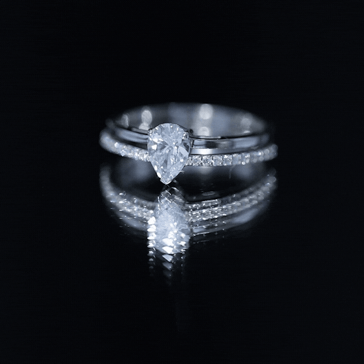 Lab Grown Diamond Pear Shaped Solitaire Engagement Ring