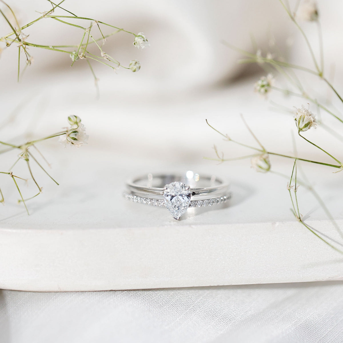 Lab Grown Diamond Pear Shaped Solitaire Engagement Ring