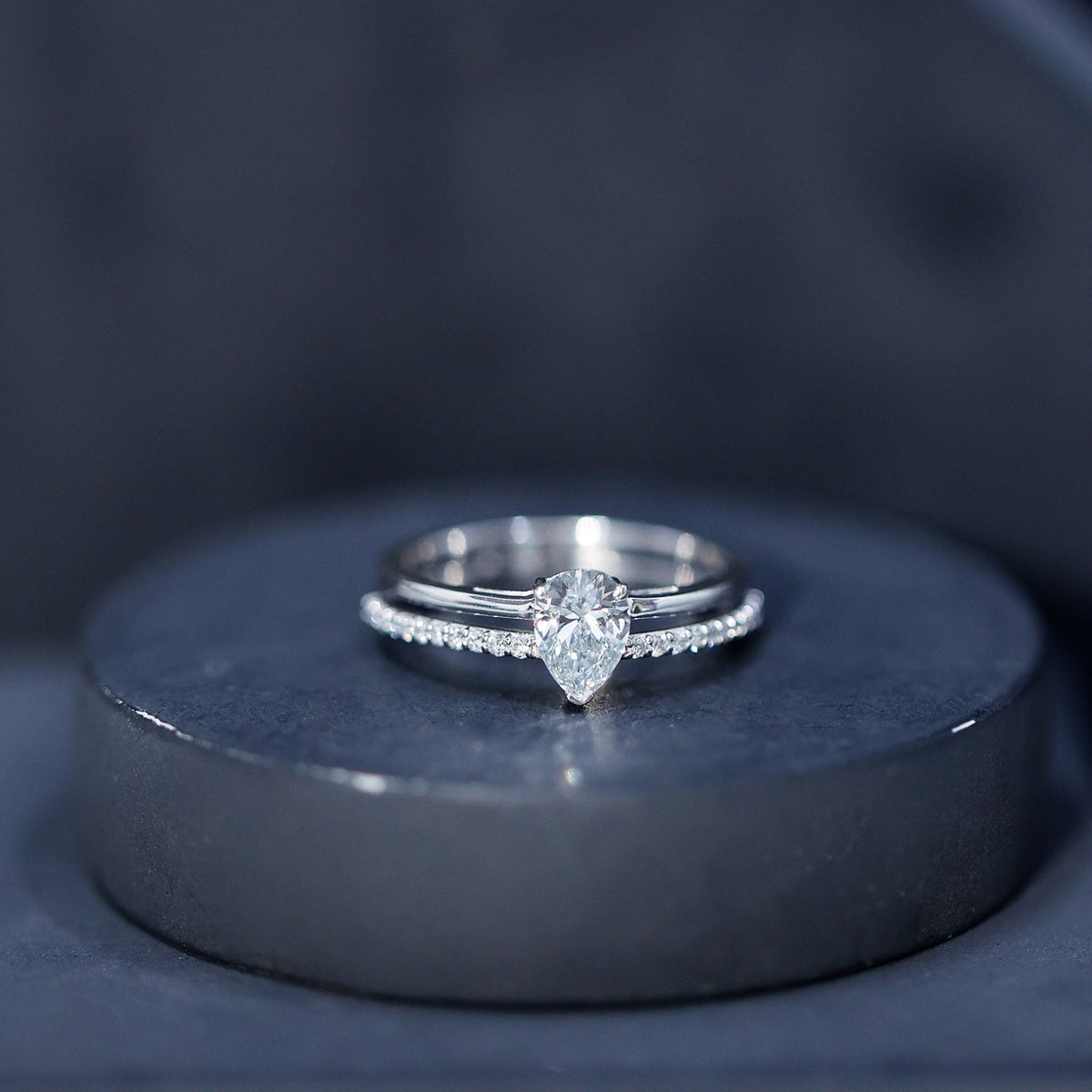 Lab Grown Diamond Pear Shaped Solitaire Engagement Ring