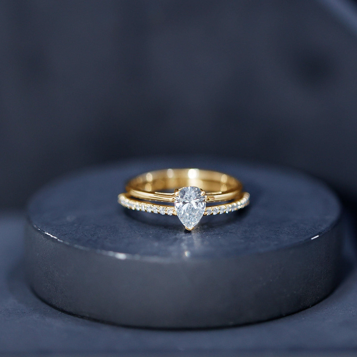 Lab Grown Diamond Pear Shaped Solitaire Engagement Ring