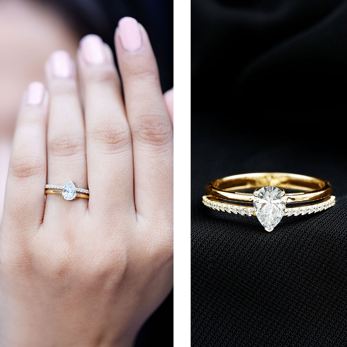 Lab Grown Diamond Pear Shaped Solitaire Engagement Ring