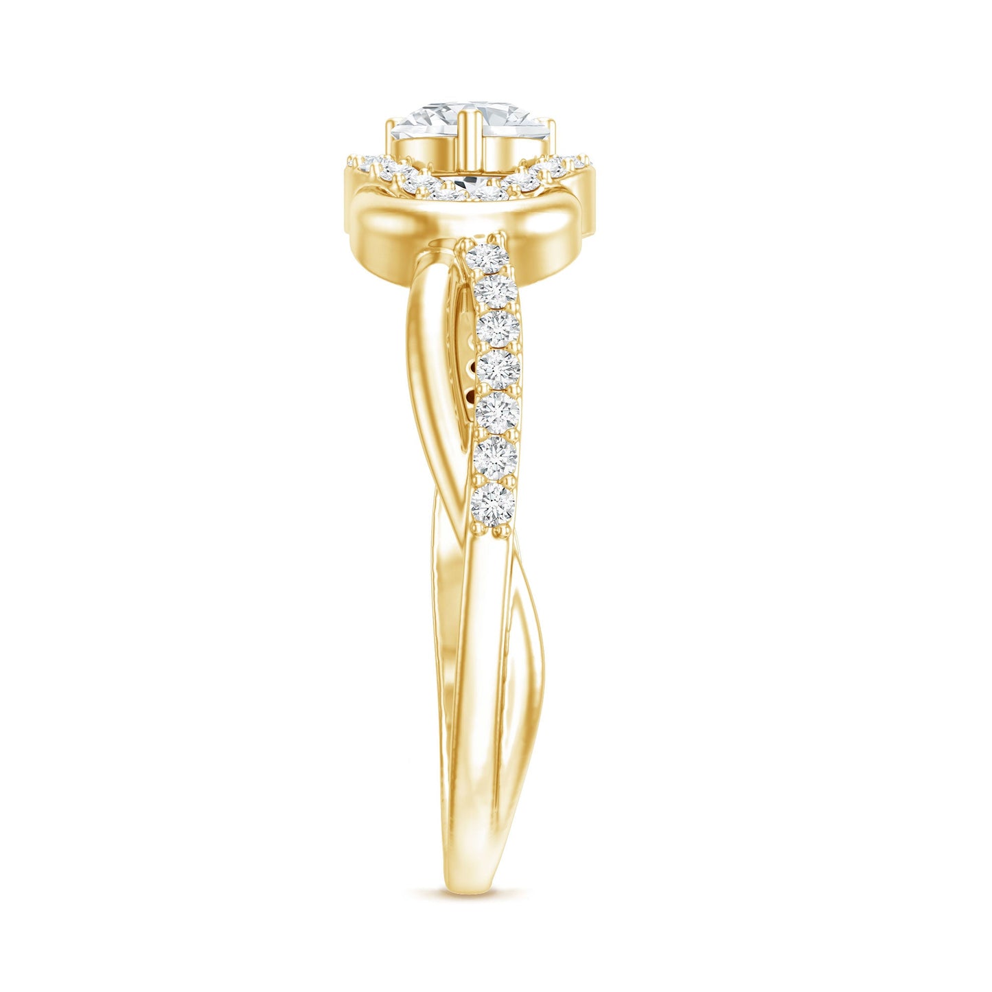 Certified 0.9 Carat Lab Grown Diamond Love Knot Engagement Ring