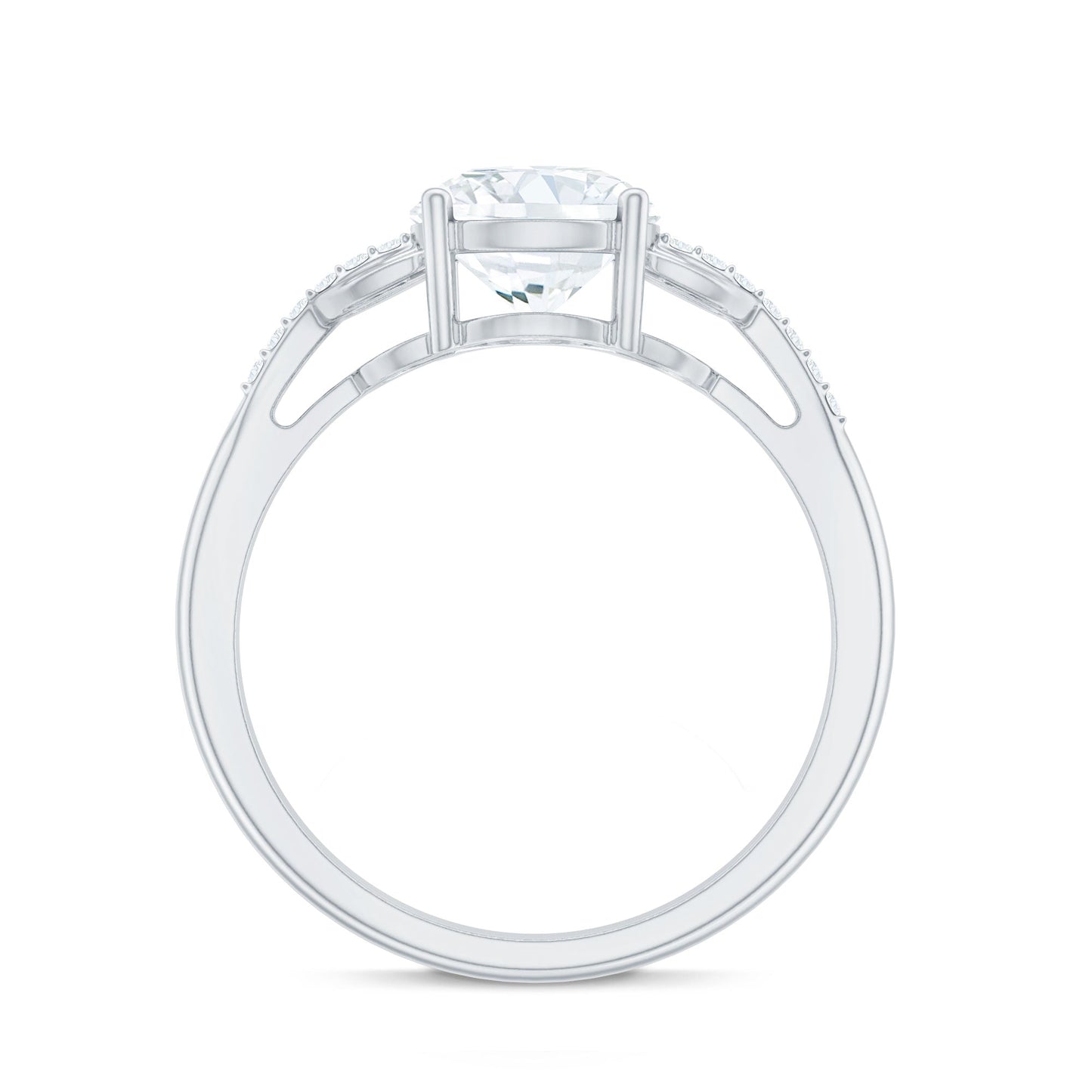 Certified 2 Carat Round Lab Grown Diamond Unique Engagement Ring