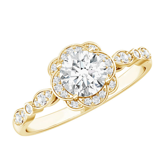 Certified Lab Grown 0.9 Carat Diamond Nature Engagement Ring