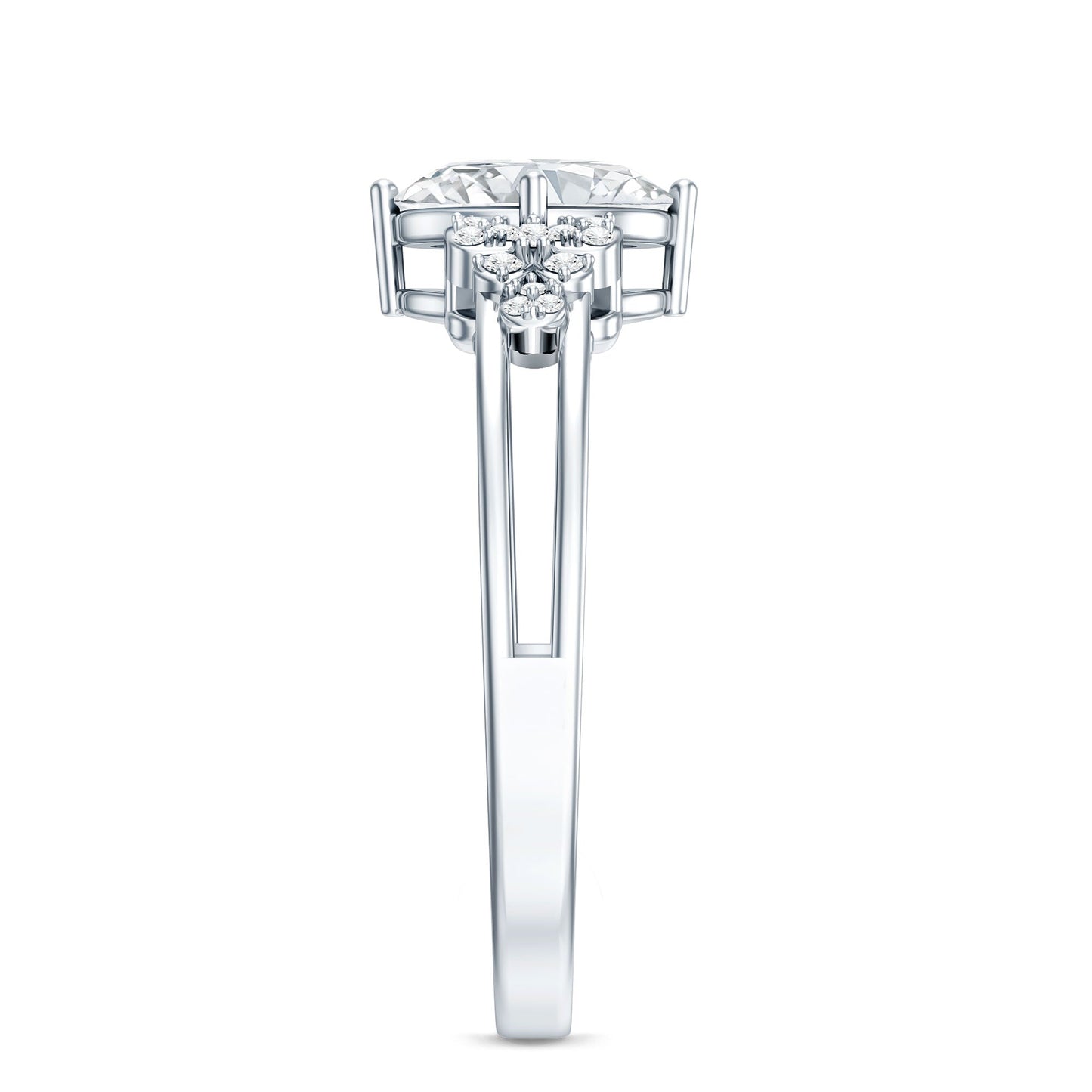 Certified 1.2 Carat Lab Grown Oval Diamond Designer Engagement Ring