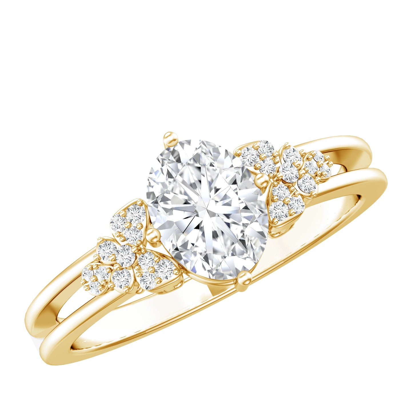 Certified 1.2 Carat Lab Grown Oval Diamond Designer Engagement Ring