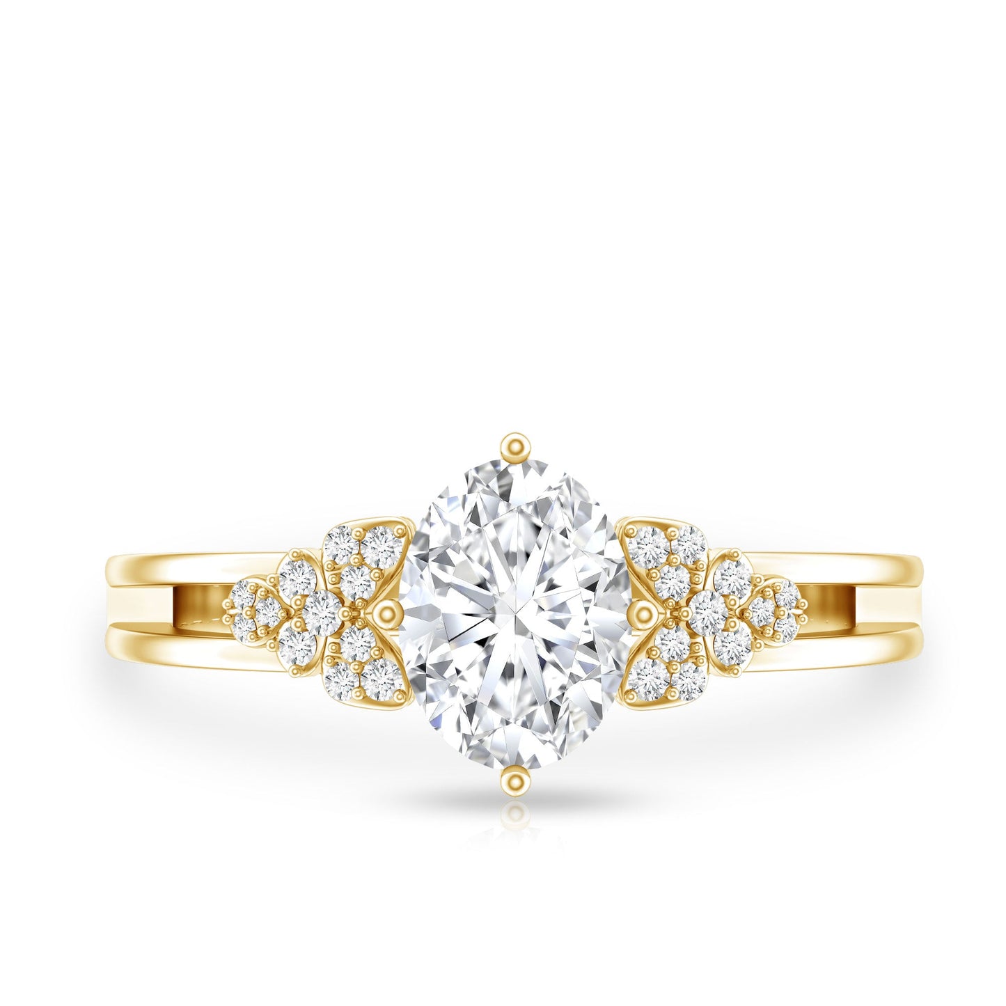 Certified 1.2 Carat Lab Grown Oval Diamond Designer Engagement Ring