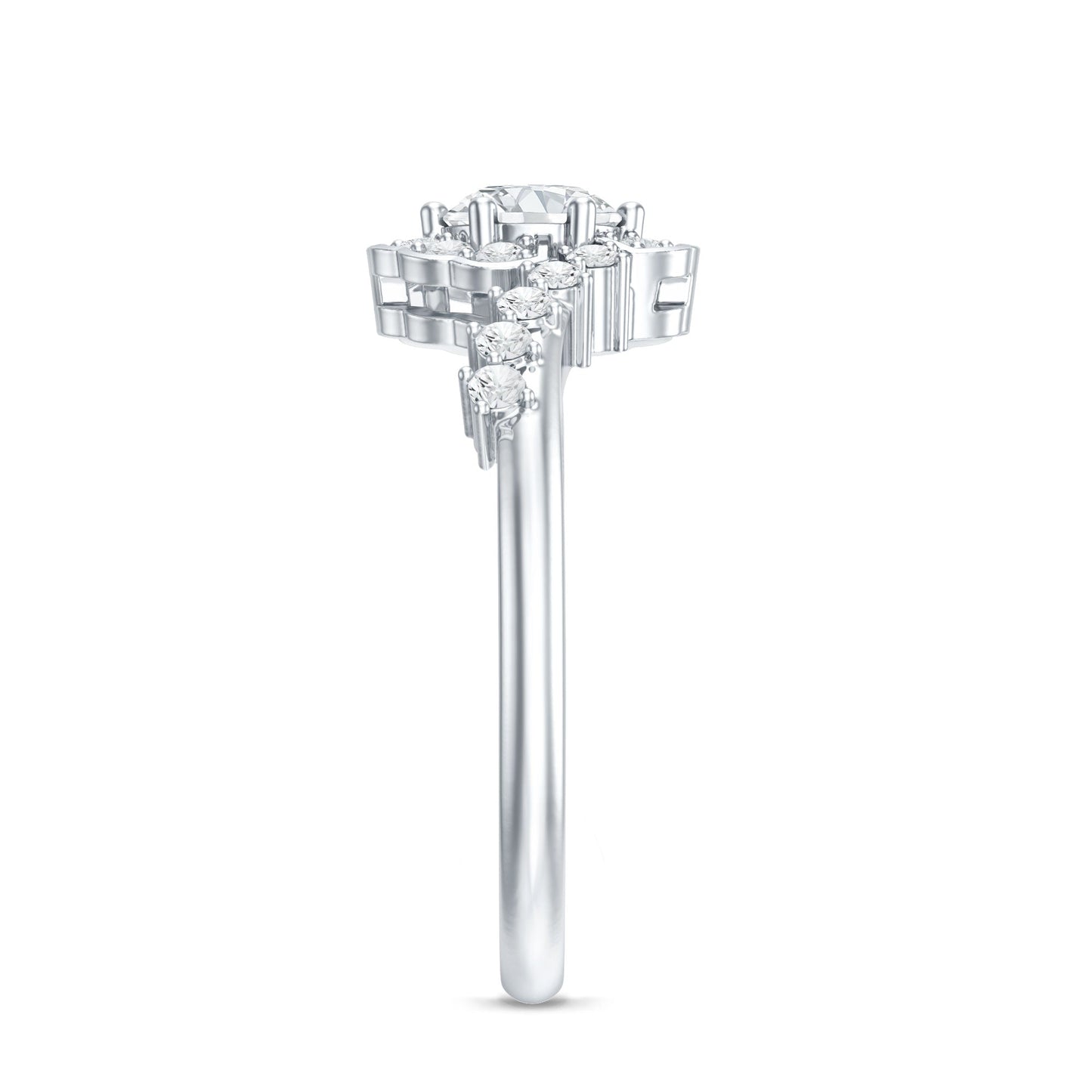 Certified 0.4 Carat Lab Grown Diamond Nature Inspired Engagement Ring