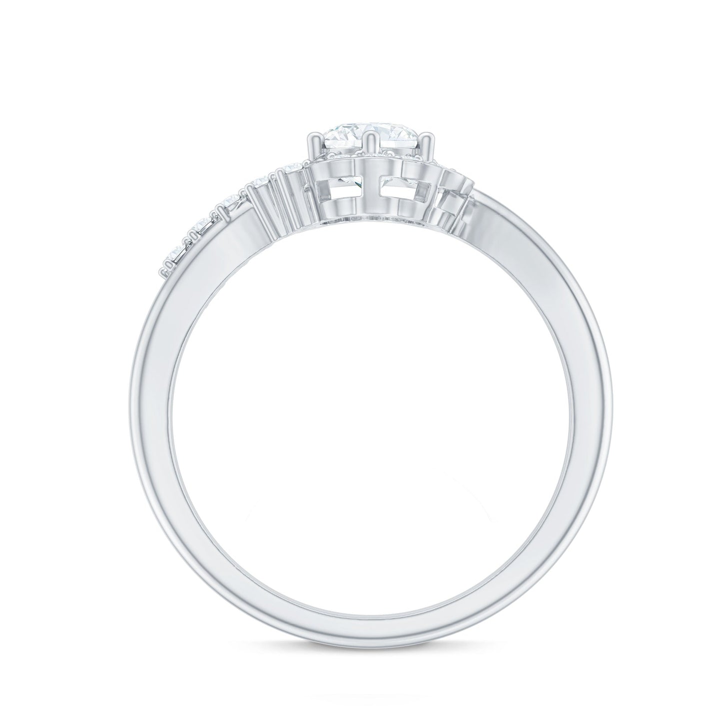 Certified 0.4 Carat Lab Grown Diamond Nature Inspired Engagement Ring