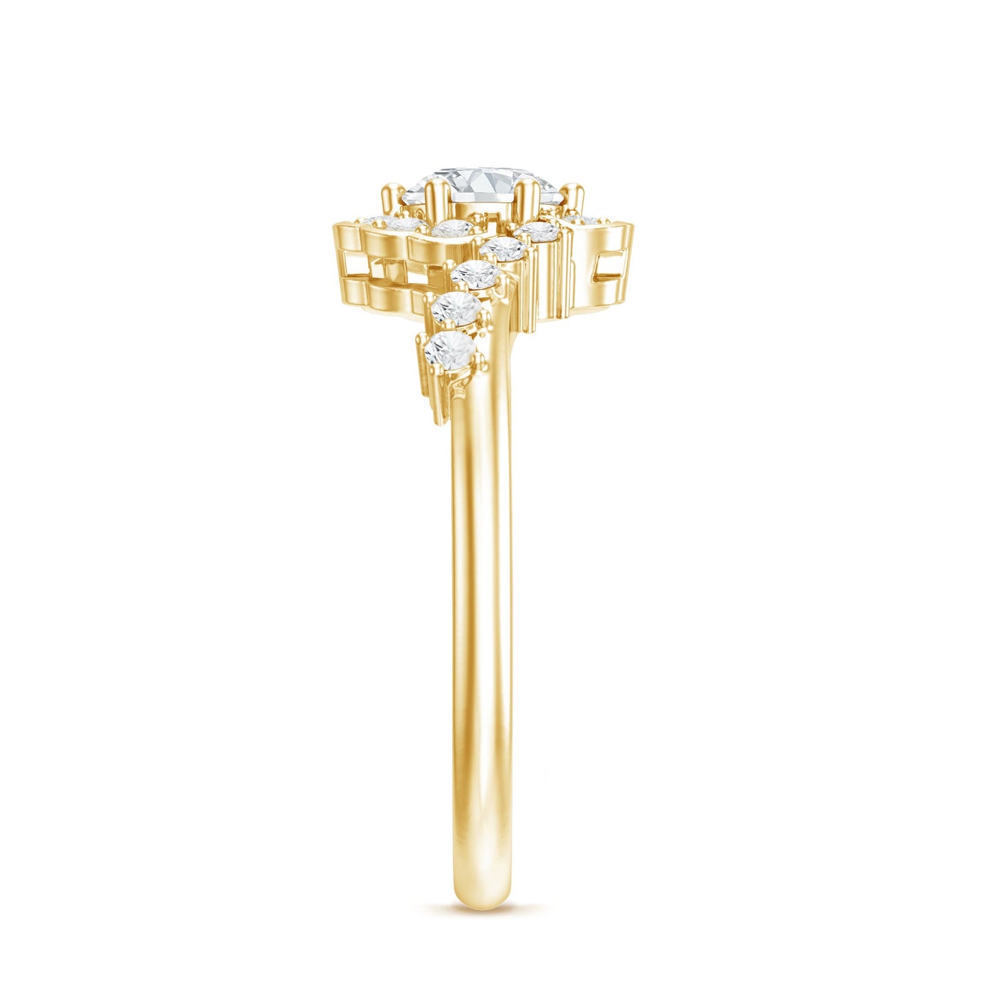 Certified 0.4 Carat Lab Grown Diamond Nature Inspired Engagement Ring