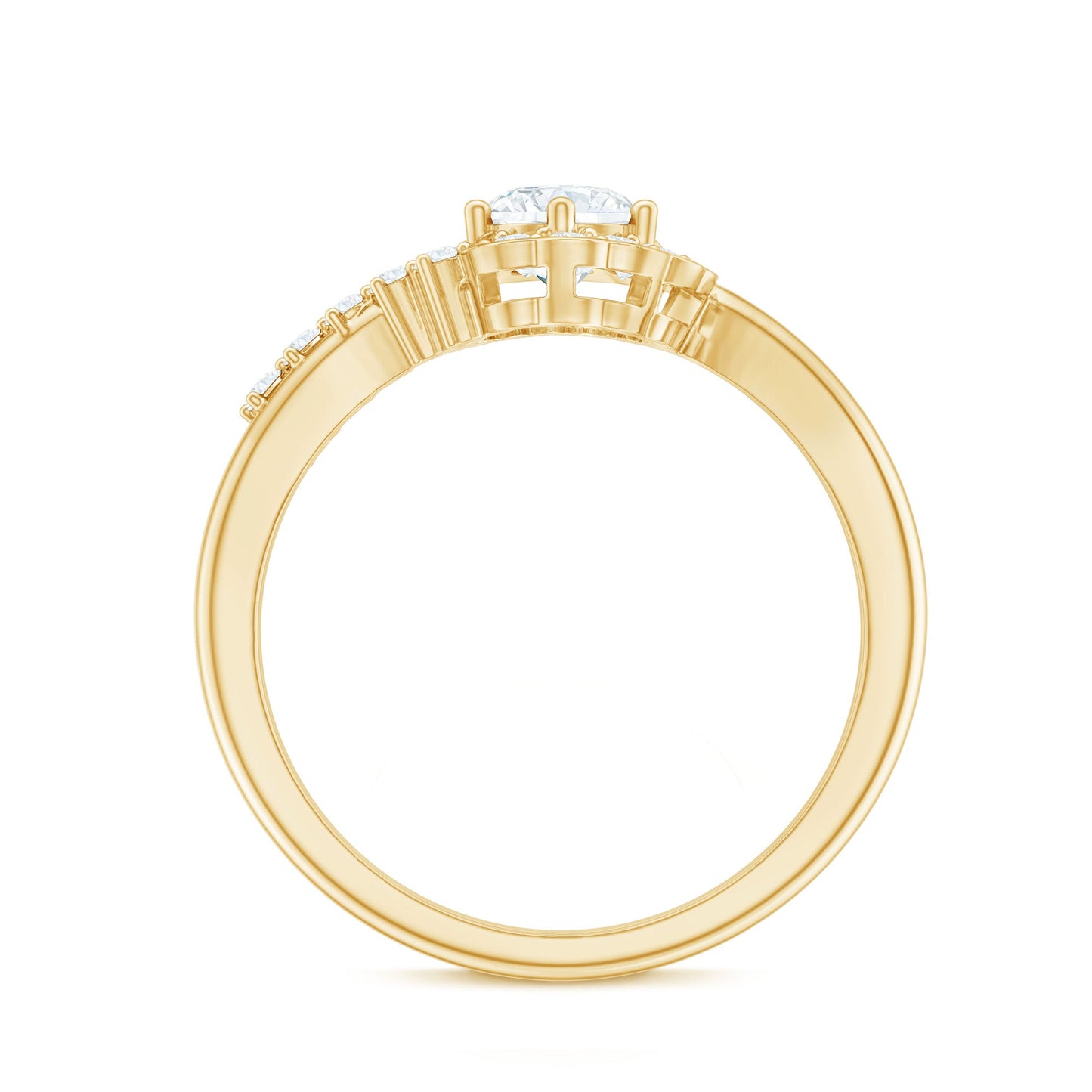 Certified 0.4 Carat Lab Grown Diamond Nature Inspired Engagement Ring