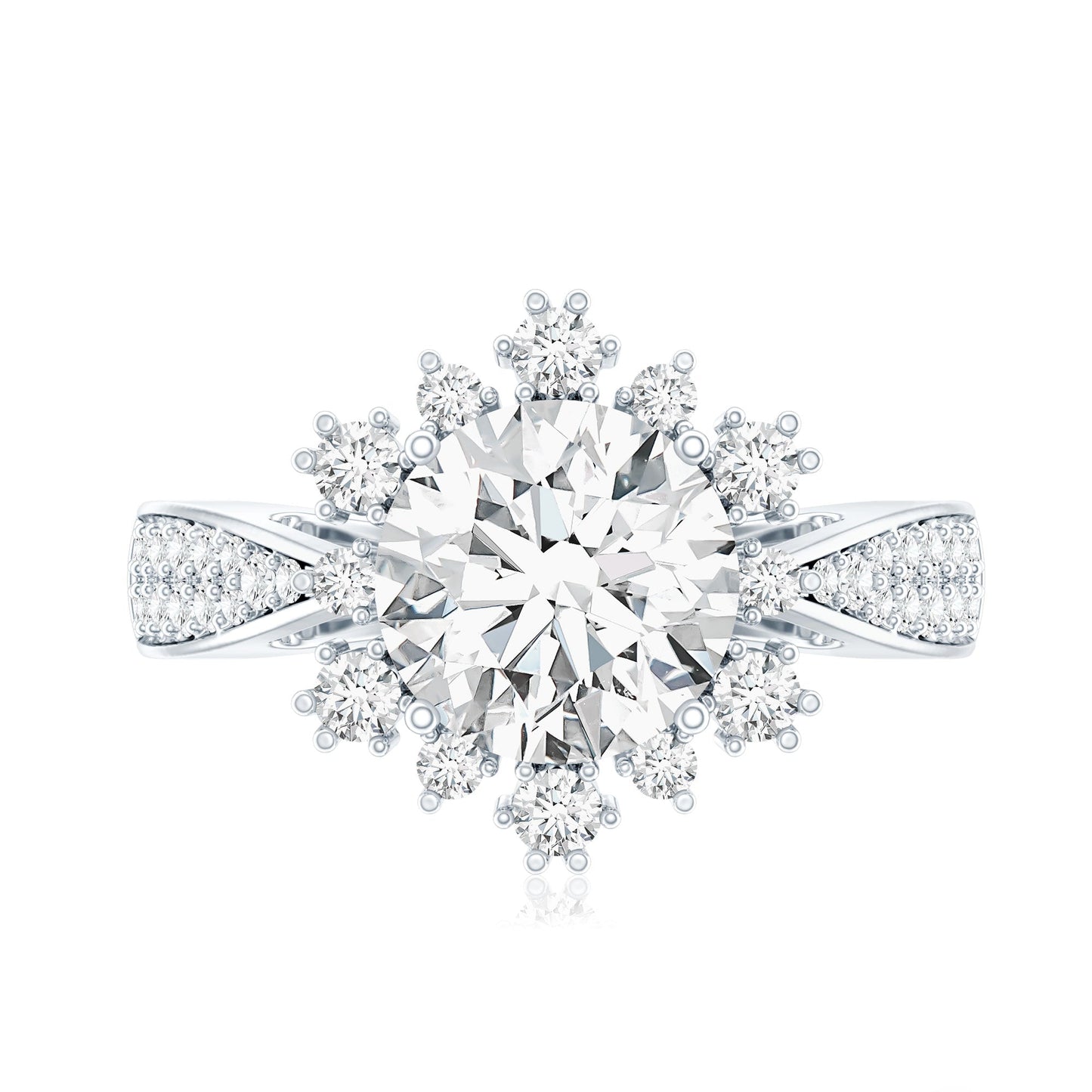 Certified 2 Carat Lab Grown Diamond Non Traditional Engagement Ring