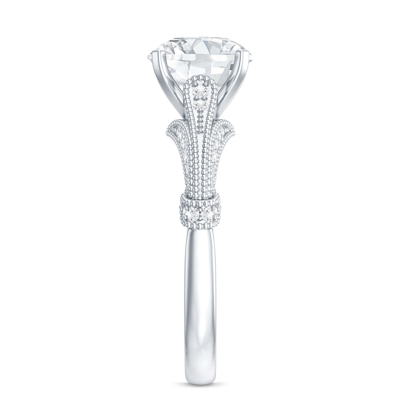 2 Carat Lab Grown Diamond Art Deco Solitaire Engagement Ring