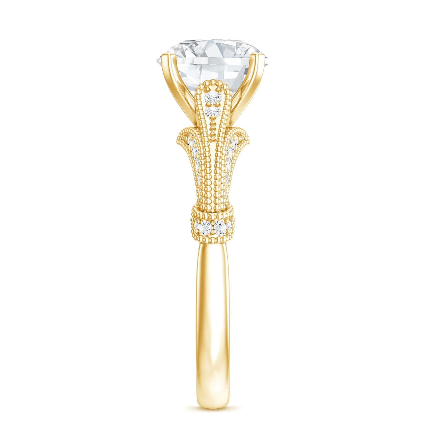 2 Carat Lab Grown Diamond Art Deco Solitaire Engagement Ring