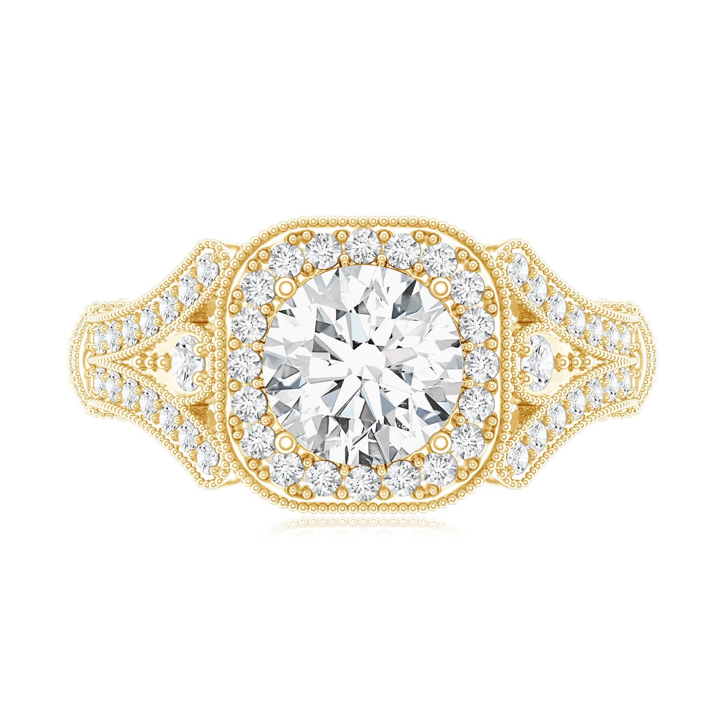 Certified 1.2 Carat Lab Grown Diamond Vintage Style Engagement Ring