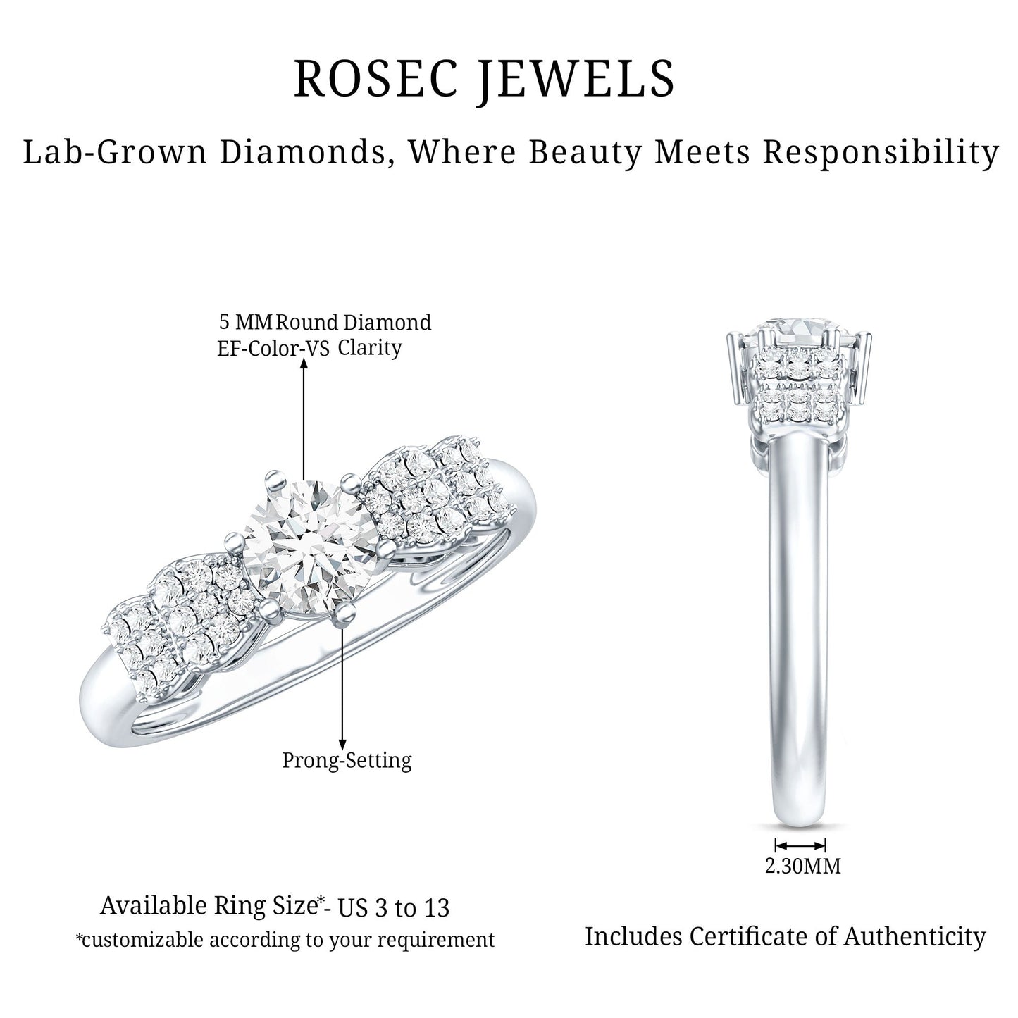 Certified Lab Grown Diamond Bow Engagement Ring