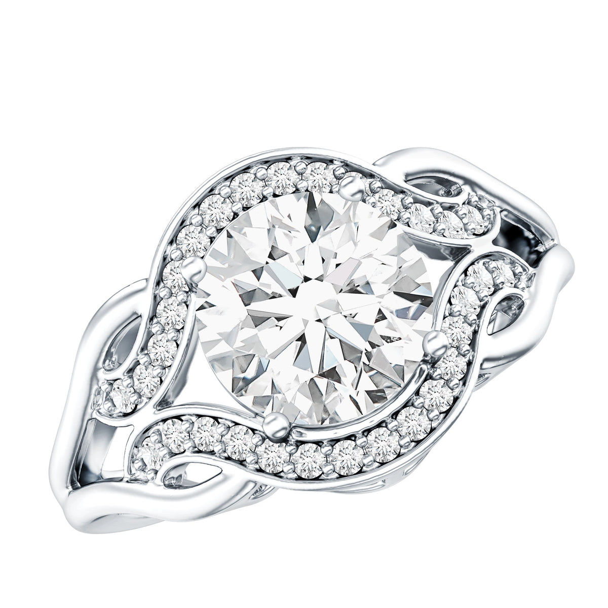 2 Carat Lab Grown Diamond Art Deco Engagement Ring