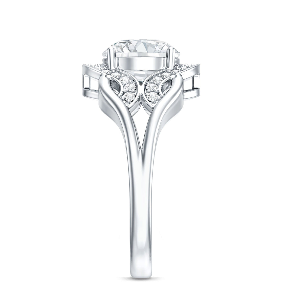 2 Carat Lab Grown Diamond Art Deco Engagement Ring