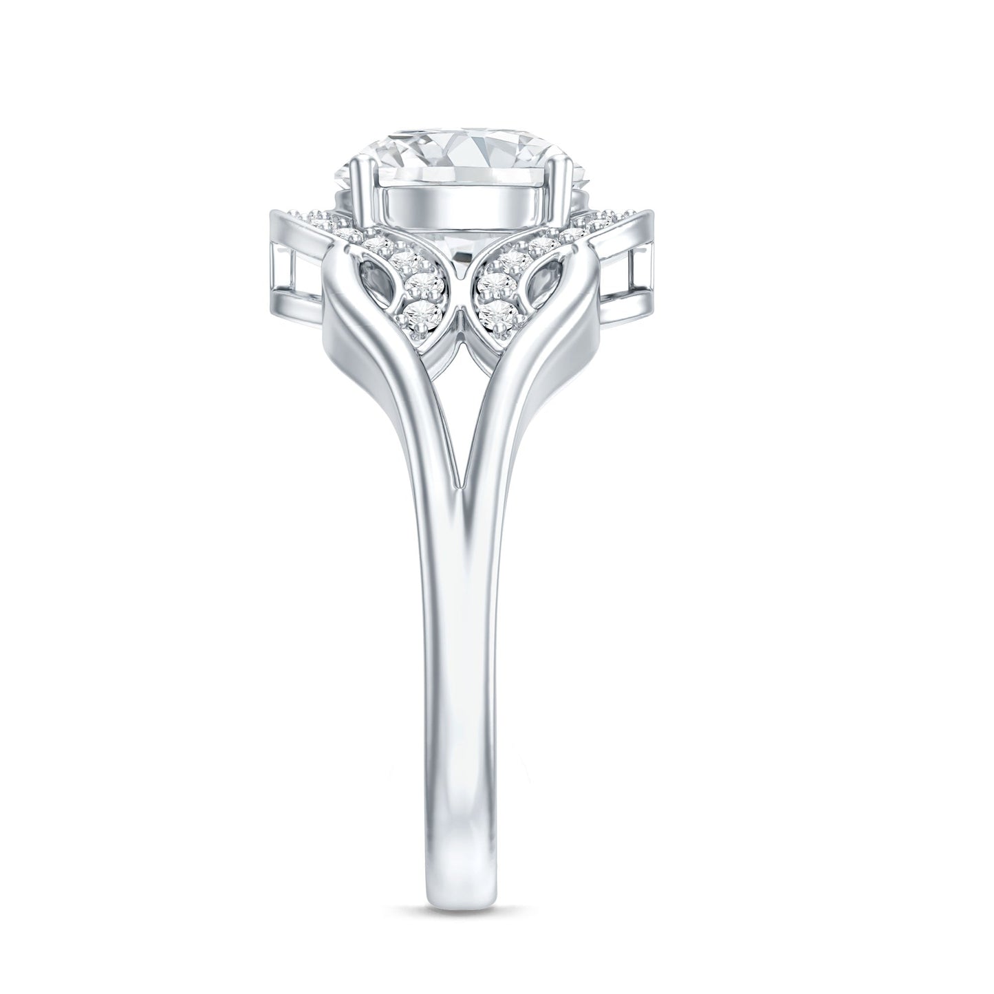 2 Carat Lab Grown Diamond Art Deco Engagement Ring