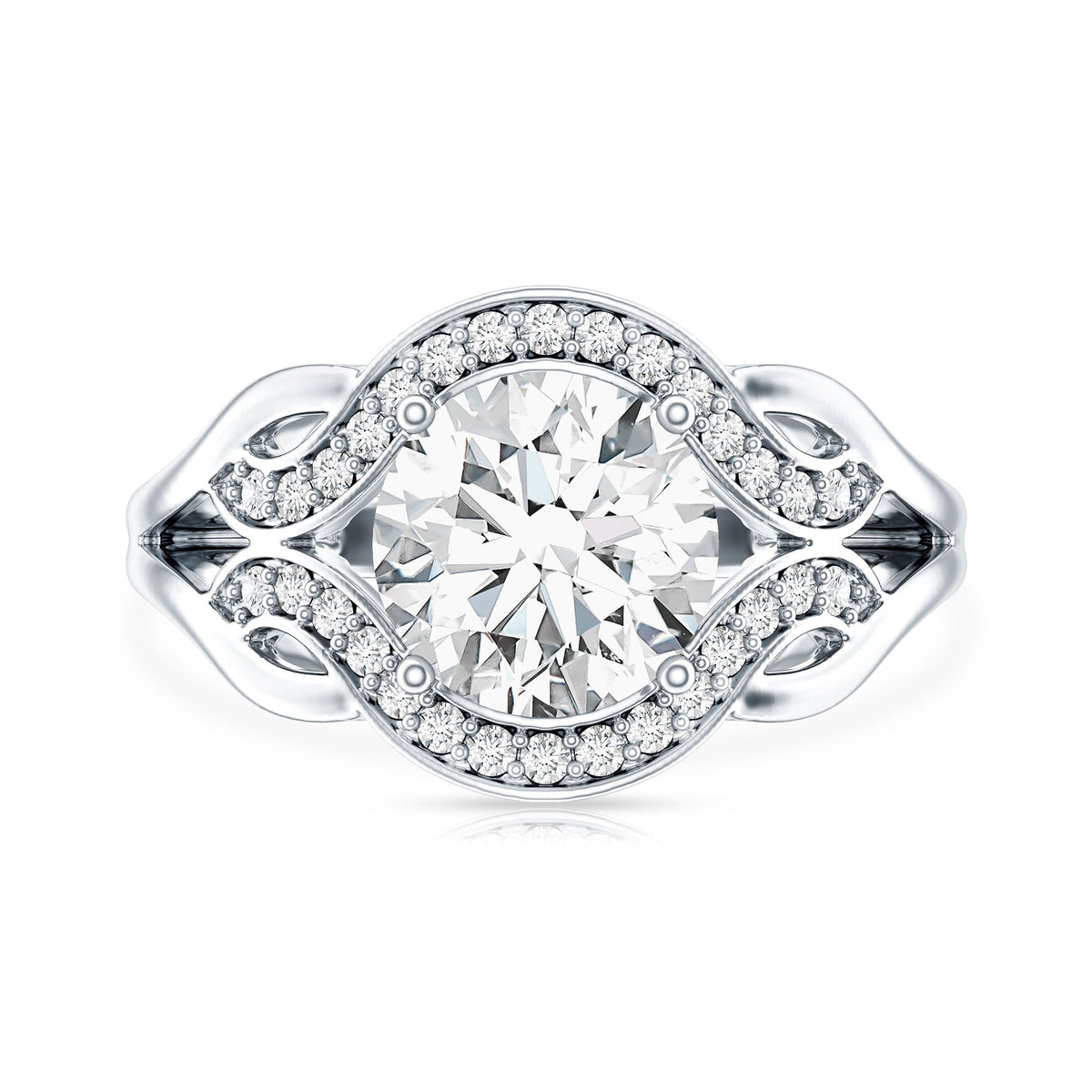 2 Carat Lab Grown Diamond Art Deco Engagement Ring
