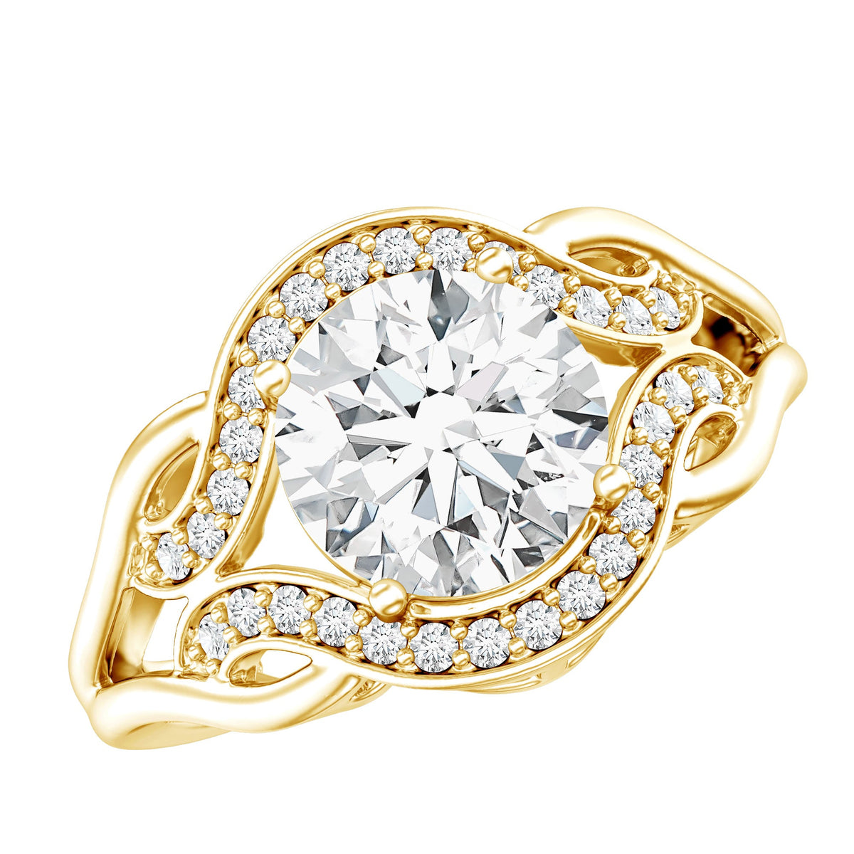 2 Carat Lab Grown Diamond Art Deco Engagement Ring