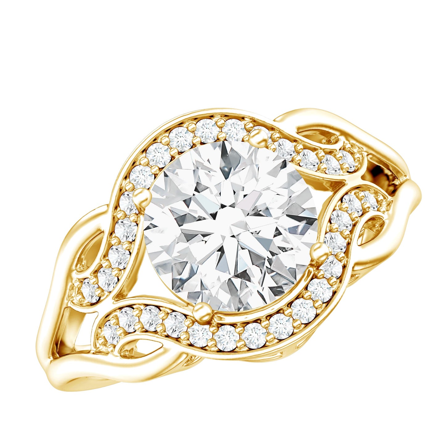 2 Carat Lab Grown Diamond Art Deco Engagement Ring